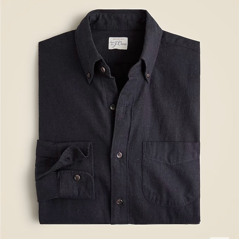 J Crew Brushed Twill Slim Untucked Shirt in Chargoal Heather Size Medium NWT